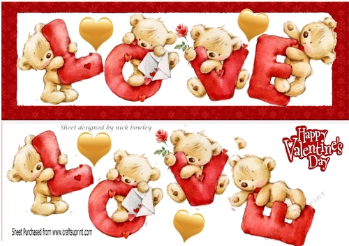 Four lovely love bears DL