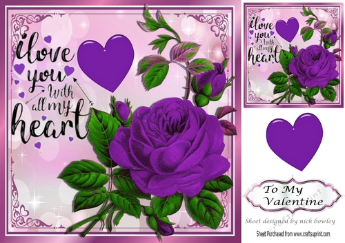 To my valentine! sweet purple rose 8x8