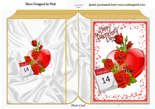 Pretty red rose for that special day the 14th folded book