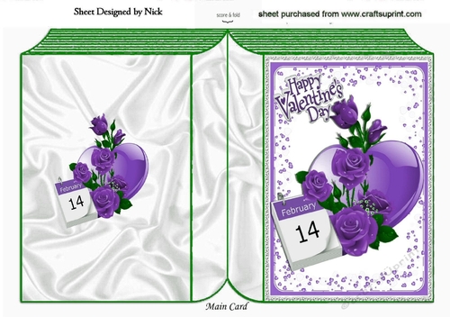 Pretty purple rose for that special day the 14th folded book