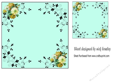 Flowers for mum her special day 5x5 insert (turq)