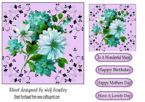 Flowers for mum her special day 5x5 (lilac)