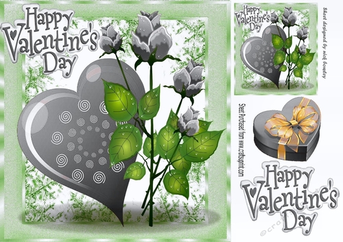 Valentines Surprise in that silver heart shaped box 8x8