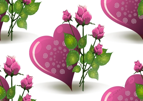 Pretty big Heart with pink roses backing paper