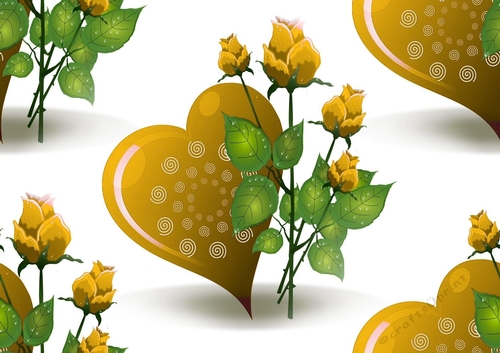 Pretty big Heart with gold roses backing paper