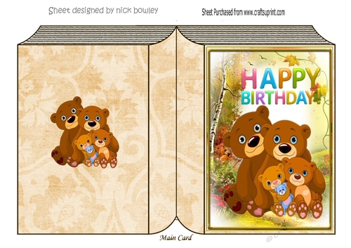 A lovely family of bears in the woodland A5 folded book