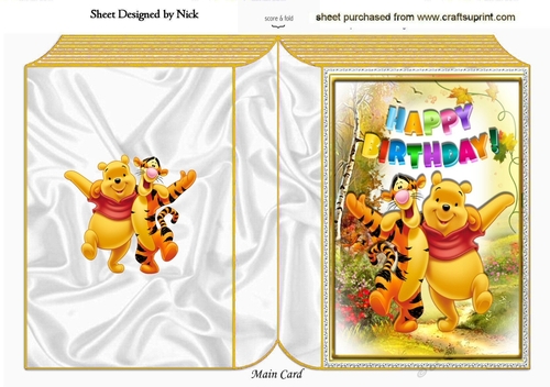 Dancing bear with tigger in the meadows A5 folded book