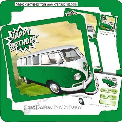 Green Campervan in the meadows 8x8 mini kit