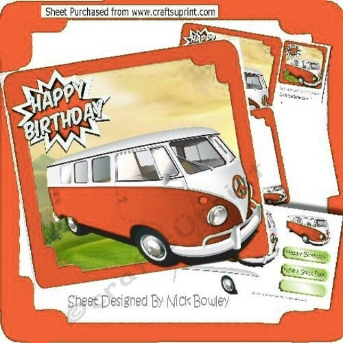 Orange Campervan in the meadows 8x8 mini kit