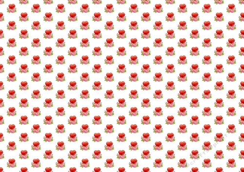 Hearts and pink roses backing paper