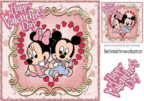 Happy Valentines Day! Little minnie mouses 8x8