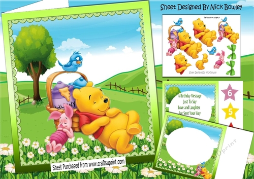 Bear napping with piglet in the meadows 8x8 mini kit