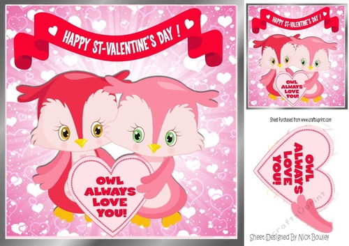 Cute owls with heart owl always love you valentine 8x8