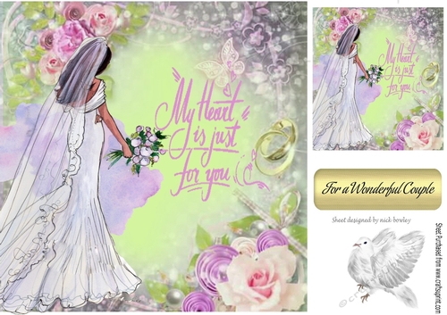 My Heart is just for you pretty rose wedding with bride 8x8
