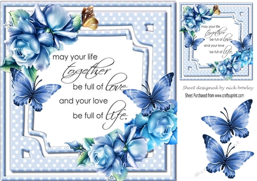 May your life together be full of love with blue roses 8x8