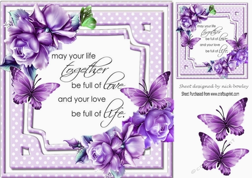 May your life together be full of love with lilac roses 8x8