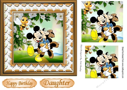 Minnie with Mickey dancing pyramids 7x7 (gold)