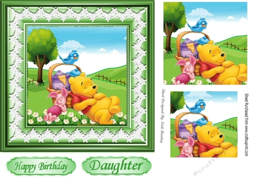  time to snooze with pooh bear and piglet  (green) pyramids 7x7 frame