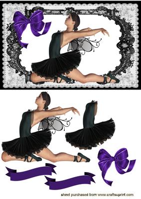 Pretty Ballerina in Black Lace Frame