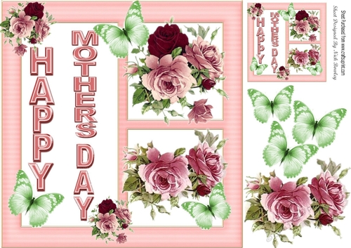 pretty pink/red roses for mothers day 8x8