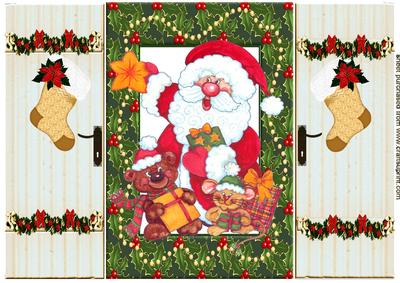 Happy Santa with Friends Gatefold