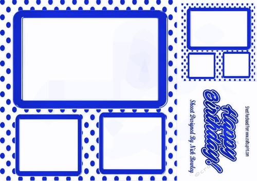 Royal polkadot window frame card front & topper 8x8