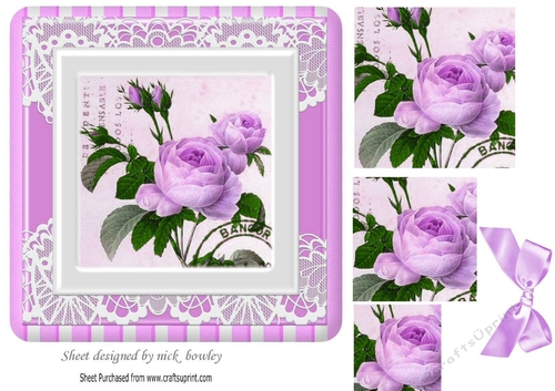 Pretty lilac peonies with bow pyramids 7x7