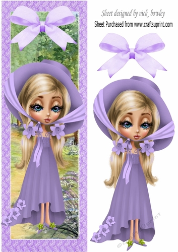 Lovely country girl in purple bonnet TALL DL