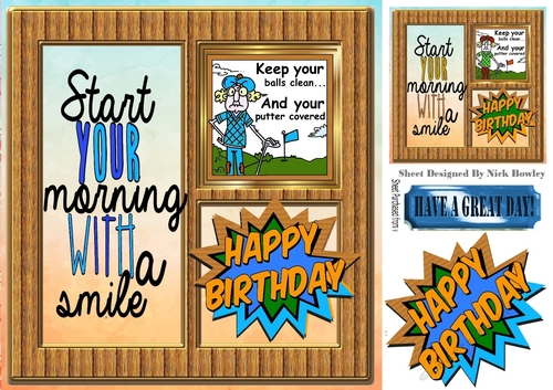 Anyone for a game of golf! window frame 8x8 (blue)