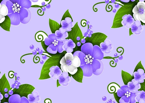 purple/white spring flowers backing paper (LARGE PURPLE)