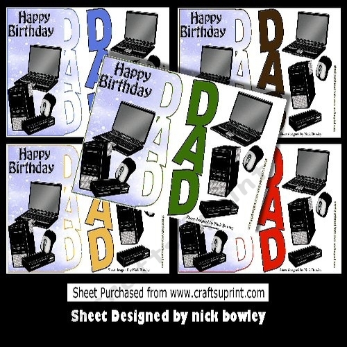 5 Lovely Coloured over the edge comp card fronts for DAD  Mini kit