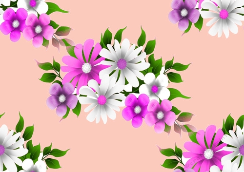 cerise/white/lilac flowers backing paper (LARGE PEACH)