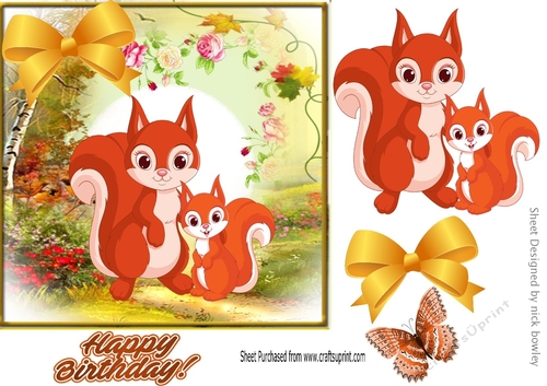 cute and foxy with butterfly and bow 7x7