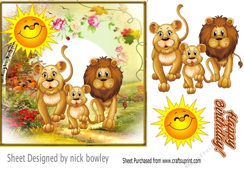 Pride of lions out for a stroll with baby 7x7