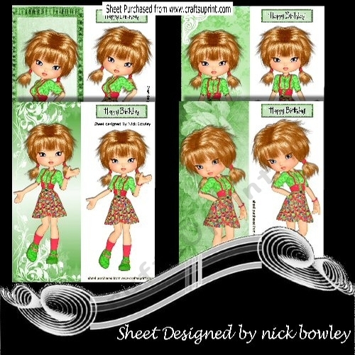 4 Lovely Trendy Girls in poses wearing pink/green fashion tall DL Mini kit