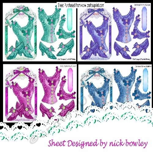 4 Pretty vintage basques with Accessories on lace tag Mini kit