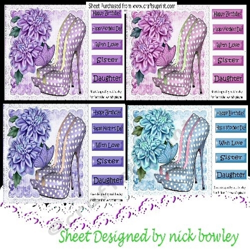 4 Lovely coloured chrysanthemums with polkadot shoes 8x8 mini kit