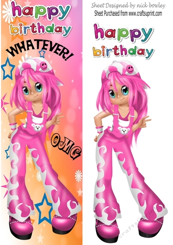 Girl with attitude (pink) tall DL
