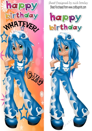 Girl with attitude (blue) tall DL