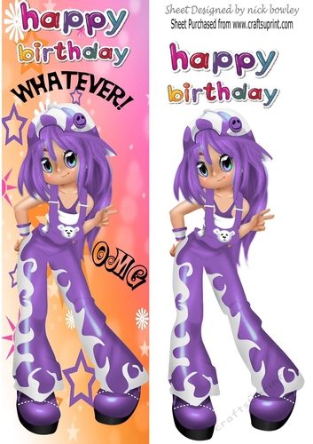 Girl with attitude (purple) tall DL