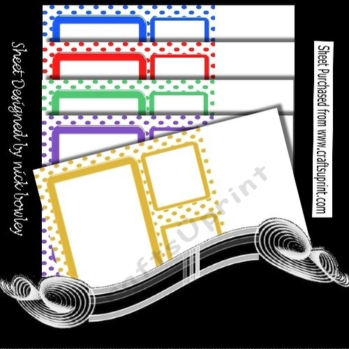 5 Lovely coloured polkadot window frames card fronts 8x8 mini kit (1)