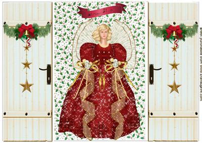 Christmas Angel in Red Gatefold