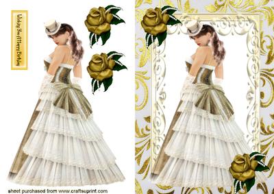 Pretty Lady in Gold/cream Frame