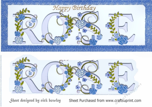 Pretty blue roses name with leaves of (ROSE) DL