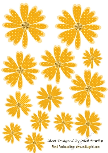 Pretty gold polkadot flower embelishments with diamonds png/jpg