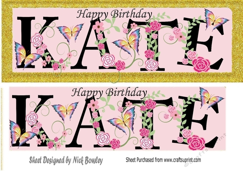  KATE Black, flowers gold glitter frame DL