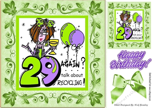 Birthday Girl (green) Celebrating 8x8