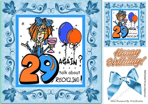 Birthday Girl (blue) Celebrating 8x8