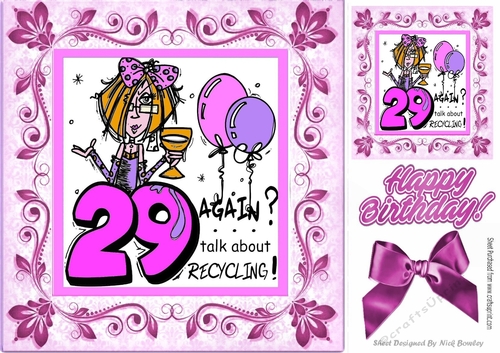 Birthday Girl (pink) Celebrating 8x8