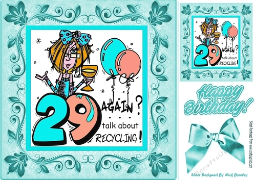 Birthday Girl (turq) Celebrating 8x8